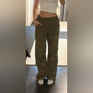 Bershka Khaki Cargo Trousers
